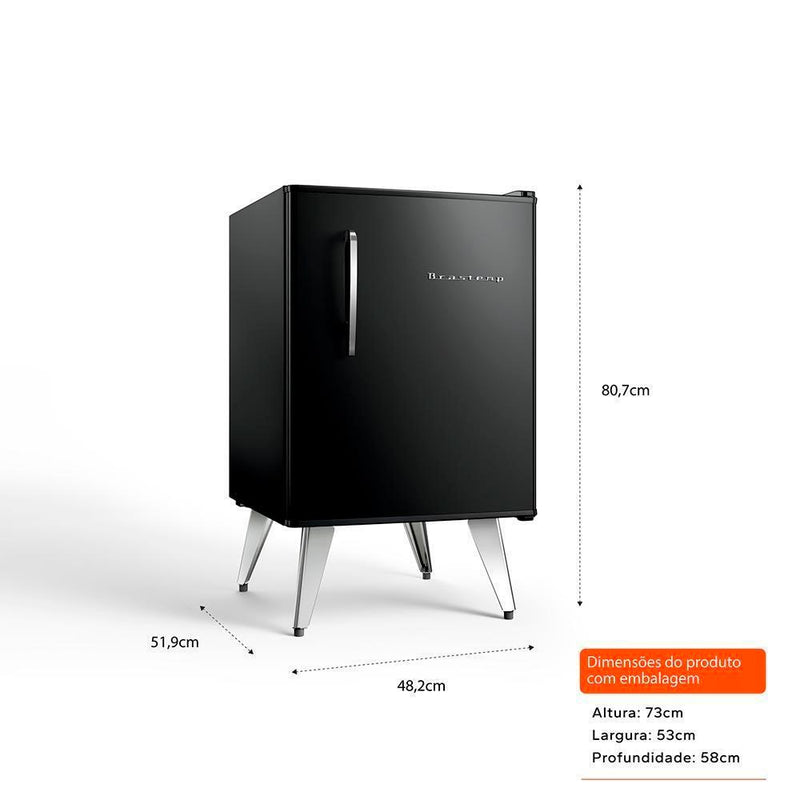 Frigobar Brastemp Retrô BRA08HE 76L Preto - 220V