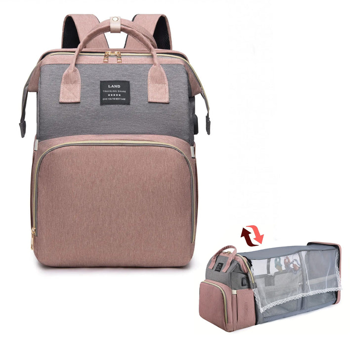 Mochila de Maternidade Impermeável com Berço Retrátil - 2 em 1