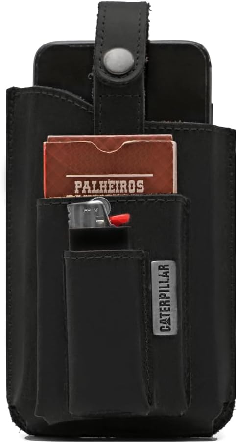 Bainha Caterpillar Porta Celular, Isqueiro E Cigarro, Couro