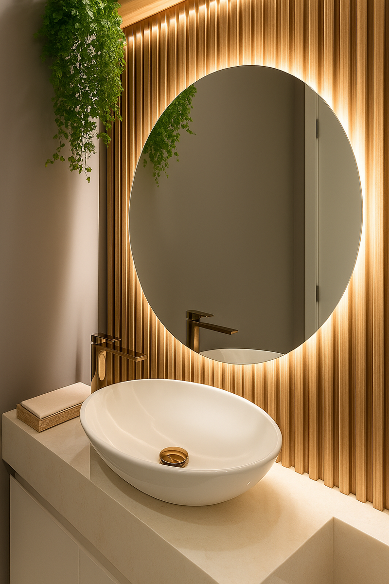 Espelho De Led Orgânico Moderno Luxo Decorativo