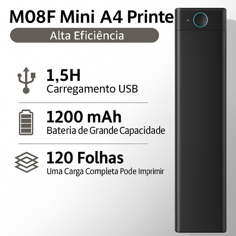 Mini impressora a4 portátil Vivazza - Impressão portátil, sem tinta e sem complicações