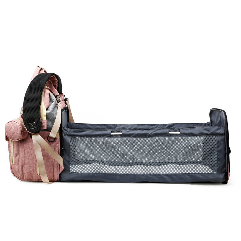 Mochila de Maternidade Impermeável com Berço Retrátil - 2 em 1