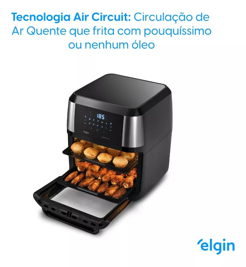Fritadeira e Forno Air Fryer Oven Fry Elgin 12 Litros 1.800W