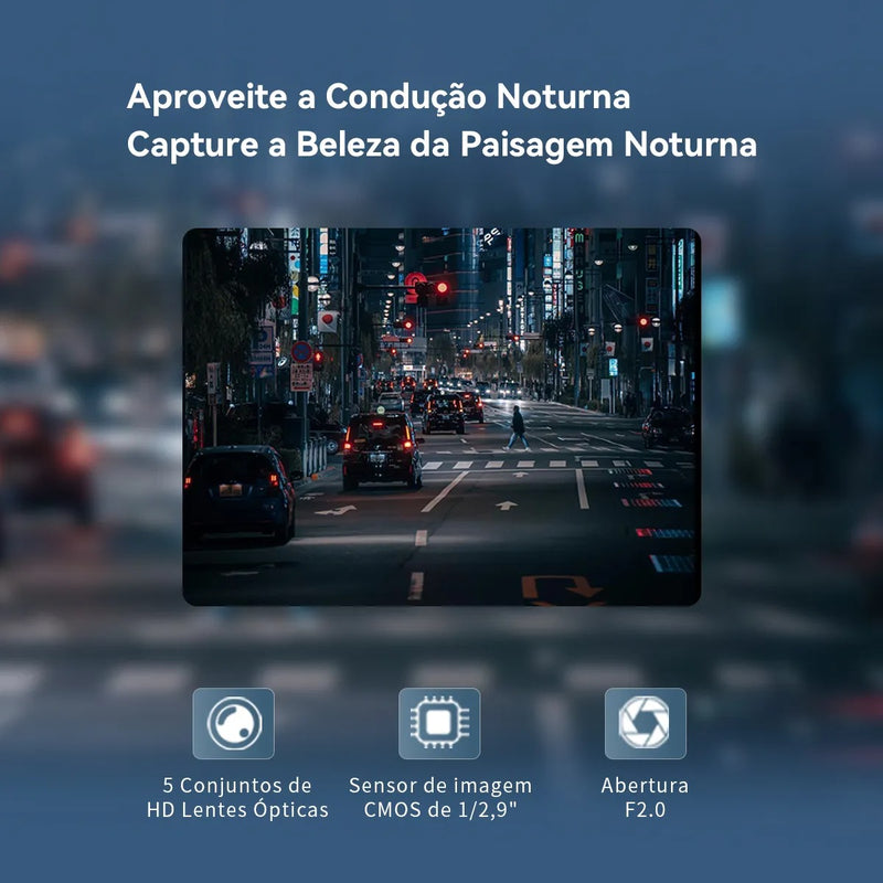 Câmera Veicular N1 DUAL DDPAI  com Wi-Fi Ângulo de 140° Visão Noturna Sensor G e Lente Rotativa 330°