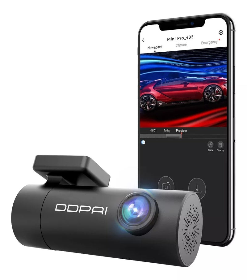 Câmera Veicular N1 DUAL DDPAI  com Wi-Fi Ângulo de 140° Visão Noturna Sensor G e Lente Rotativa 330°