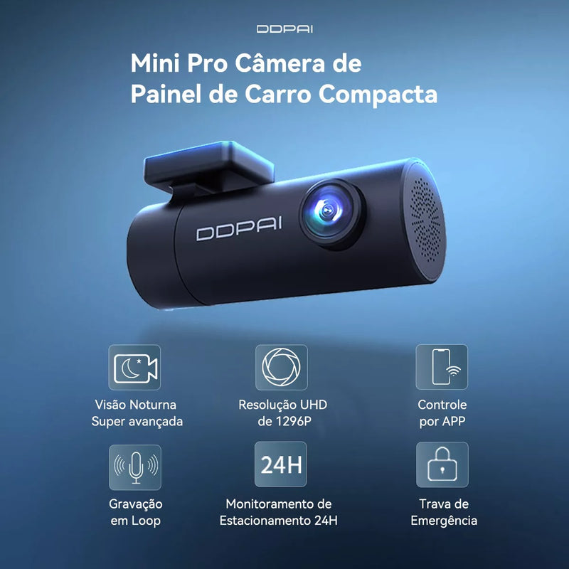 Câmera Veicular N1 DUAL DDPAI  com Wi-Fi Ângulo de 140° Visão Noturna Sensor G e Lente Rotativa 330°