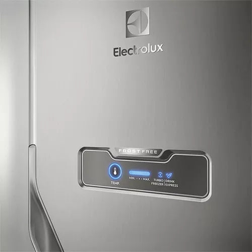 Geladeira Electrolux Frost Free 371L Turbo Congelamento Duplex Cor Inox DFX41 127v