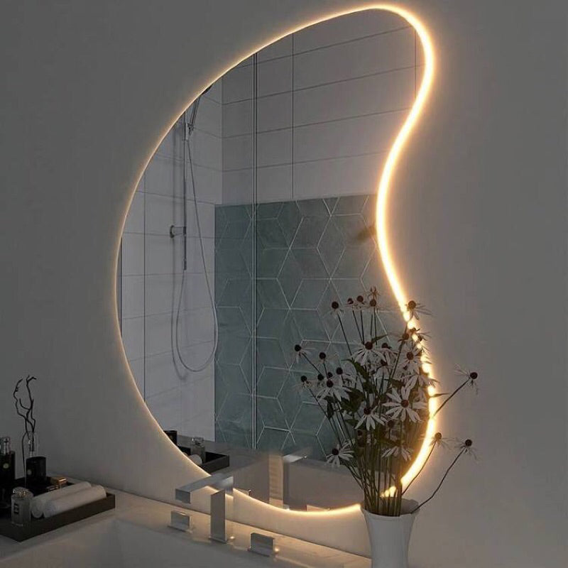 Espelho De Led Orgânico Moderno Luxo Decorativo