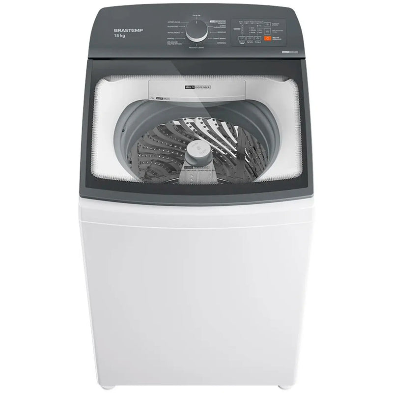 Máquina de Lavar Brastemp 15kg Automática Cesto Inox Multi Dispenser BWF15AB - Branco - 110 Volts